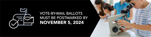 Vote by mail ballots postmarked by November 5, 2024